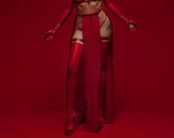 Sexy open veil skirt burlesque loincloth