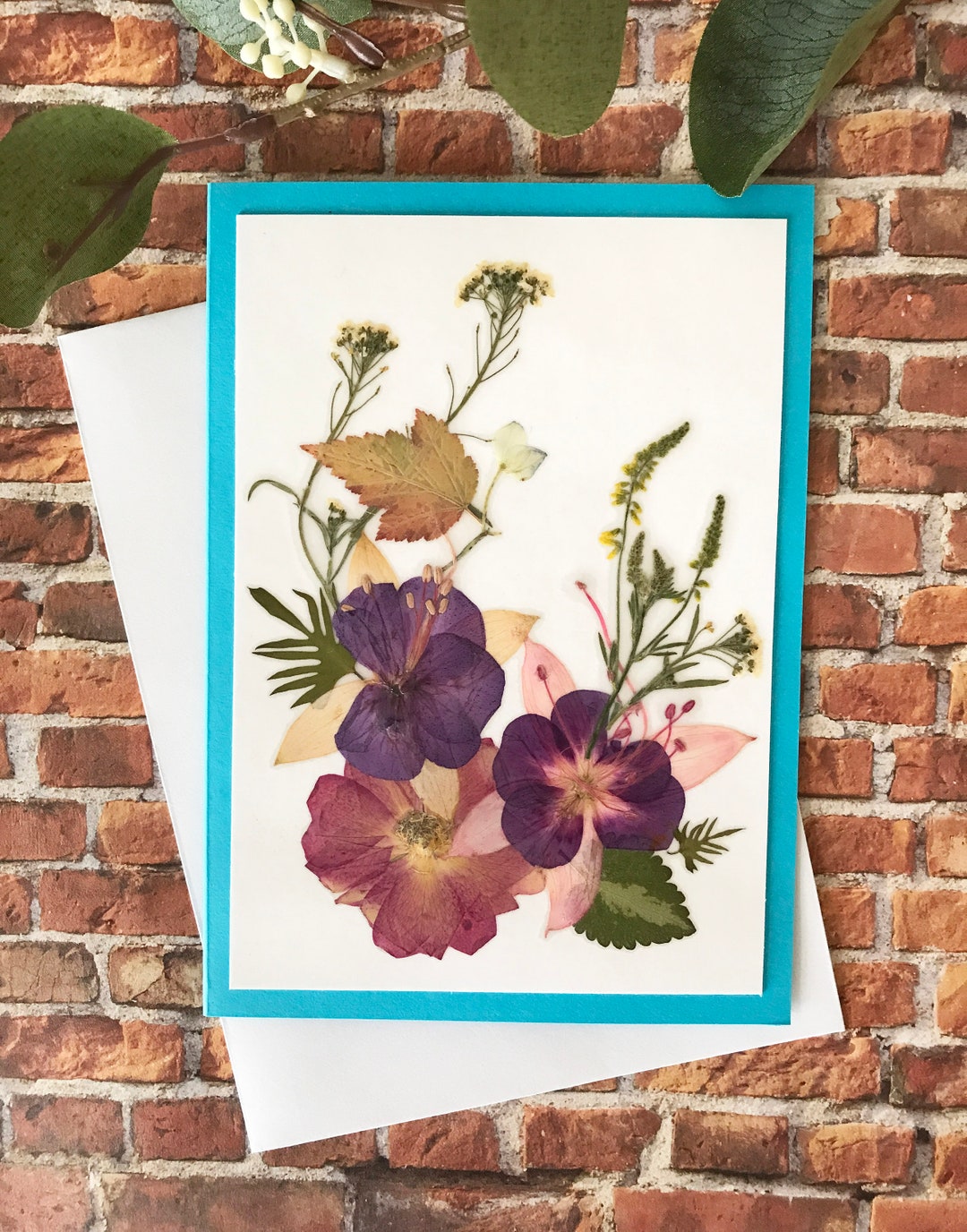 Real Pressed Flower Cards - Laminated Flower Cards - NOT PRINT - Folded ...