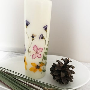 Velas de pilar de flores secas - Velas de flores prensadas - CAN010