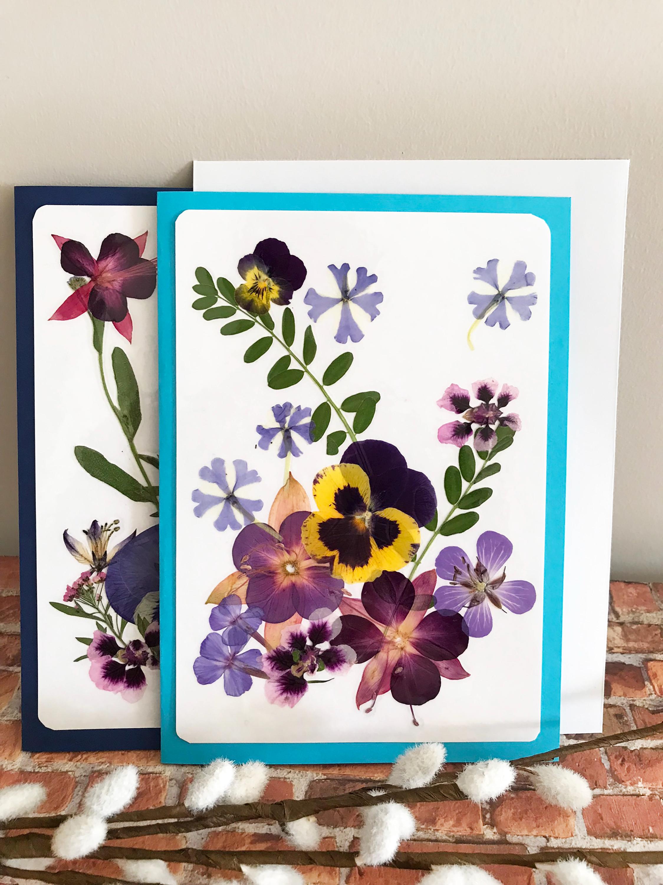 Real Pressed Flower Cards - Laminated Flower Cards - NOT PRINT - Folded ...
