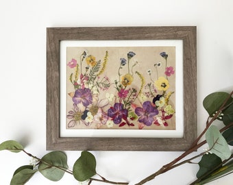 Real Flower Frame - Botanical Artwork Frame – NOT A PRINT - Botanical Frame - Framed Art Garden Picture  - Home Décor -unique gifts - FR005