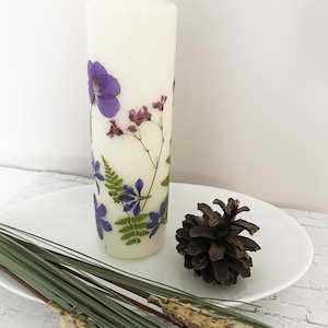 Velas de pilar de flores secas - Velas de flores prensadas - CAN007