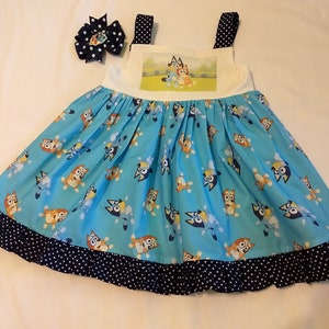 Bluey and Bingo Twirl Dress & Matching Hairbow