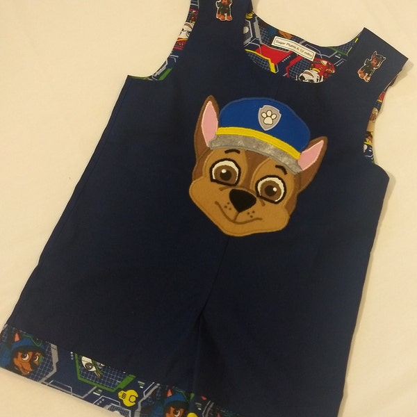 Chase Inspired Paw Patrol Appliqued Romper