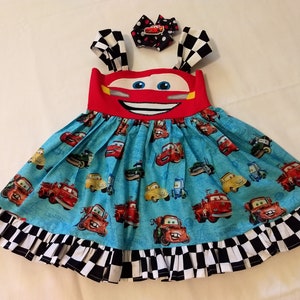 Cars Lightning McQueen Disney Twirl Dress & Matching Hairbow