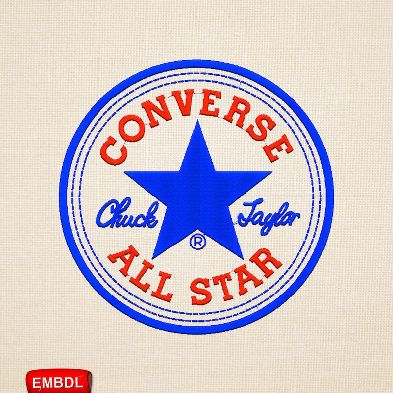 Converse All star embroidery logo digital design pes format | Etsy