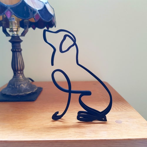 Metal Wire Framed Labrador Dog Minimalistic Sculpture Statue Etsy