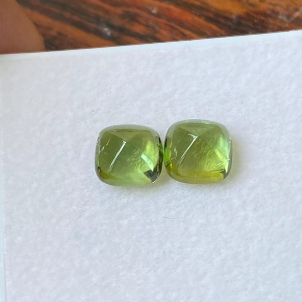 Natur Turmalin ZUCKERHUT Cabochons 3,19 Karat Kissenform 7 x 7 MM Lose Edelstein 2 Stück
