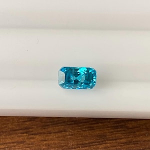Natural Blue Zircon Faceted 1.62 Carat 7x4 MM Octagon Gemstone Wholesale