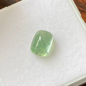 Natural AAA+ Mint Green TOURMALINE Cabochon 3.46  Carats 9.5x7.5 MM Cushion Good Quality Gemstone