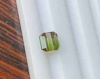 Natural Bi color Tourmaline  Faceted 1.67 Carat 6x6 MM octagon Shape Gemstone