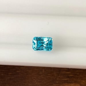 Natural Blue Zircon Faceted 1.72 Carat 6.4x4.4 MM Octagon Gemstone Wholesale