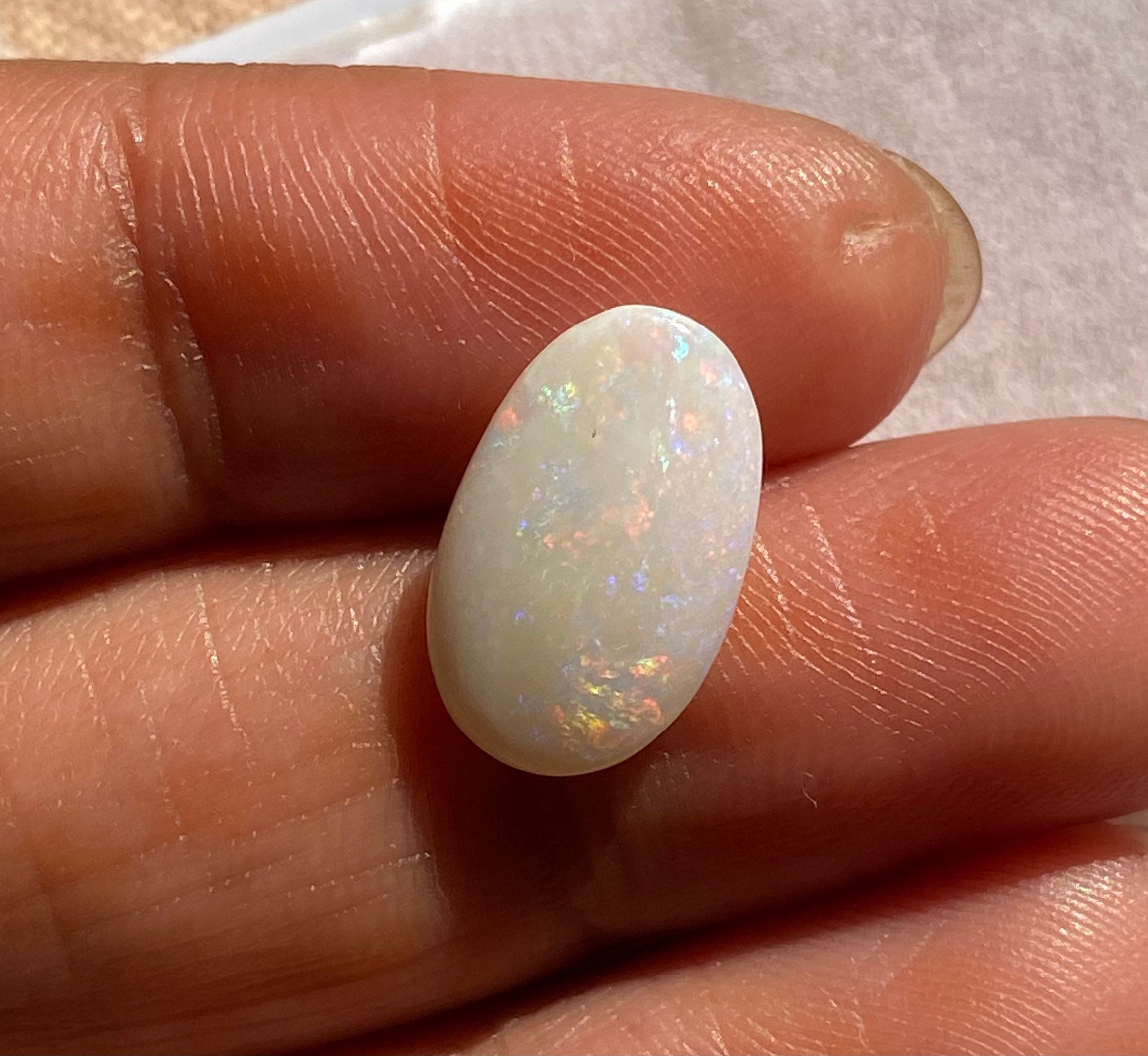 Natural Australian Opal Cabochon 1.55 Carats 11x8 MM Oval Shape Jewelry Making Opal Loose Gemstone