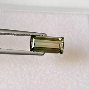 Natural Bi Color Tourmaline  Faceted 2.79 Carat 11x5.5 MM Baguette Shape Gemstone