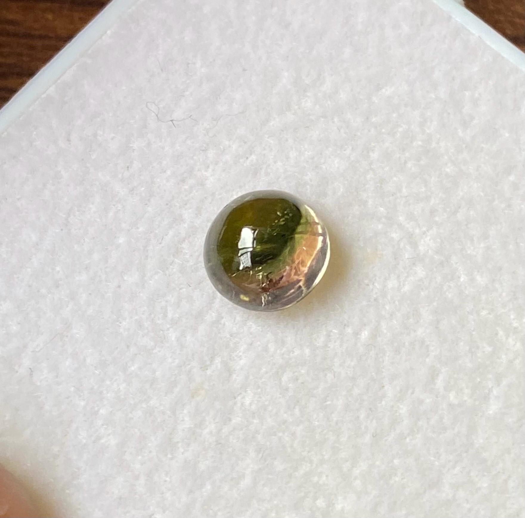 天然バイカラートルマリンカボション 1.44カラット 6.7x6.7 MM