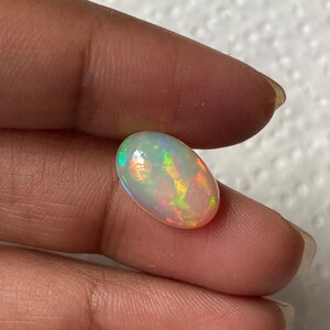 Natural Ethiopian White Opal Cabochon Oval 12.5x8 MM 2.55 Carats Gemstone