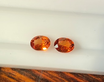 Natural Spessartite Faceted 1.13 Carat 5.5x4.3 MM Oval Shape Gemstone Wholesale 2 Pieces