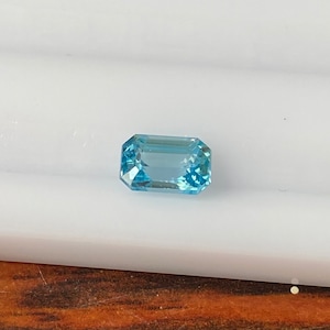 Natural Blue Zircon  Faceted 1.46 Carat 7x5 MM Octagon Gemstone Wholesale
