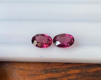 Natural Rhodolite Garnet Faceted 3.33 Carat 8x6 MM oval Shape Gemstone Wholesale 2 Pieces