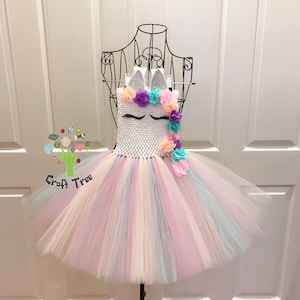 Pastel Rainbow Unicorn Tutu Dress For Girls-Cake Smash Unicorn Tutu Dress-Unicorn Birthday Party Dress-Unicorn Baby Tutu Dress-Unicorn Dress
