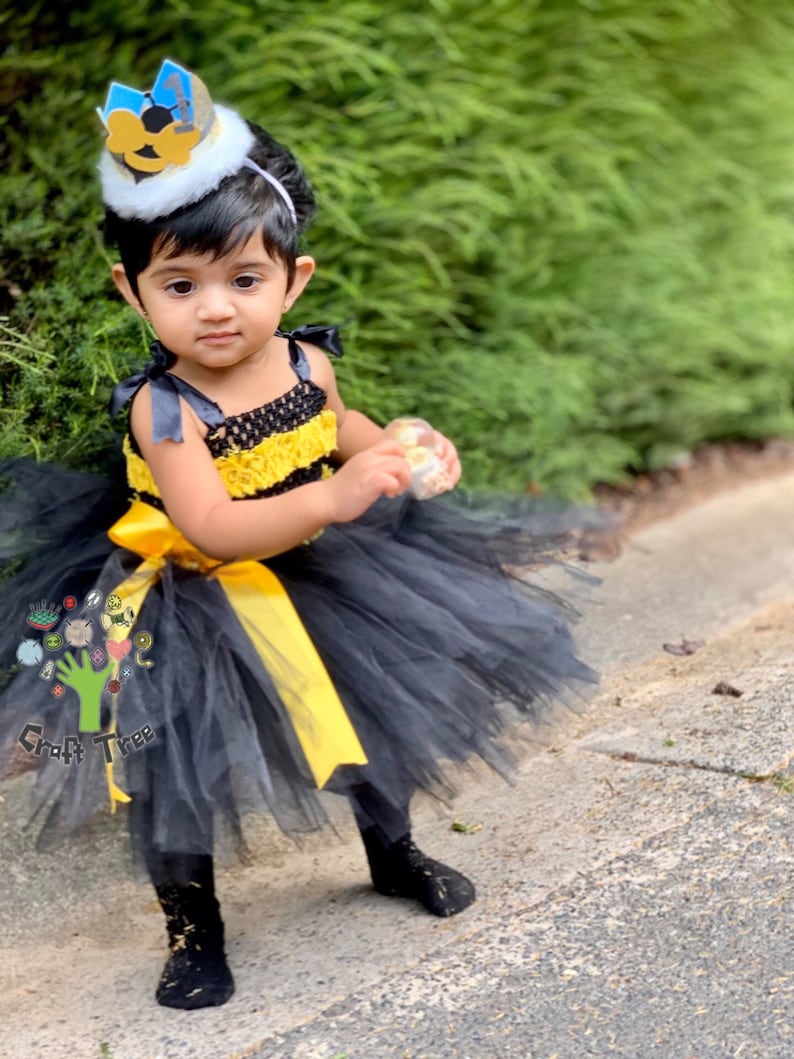 Bumble Bee Tutu Dress-Black Tutu Dress-Flower Girl Dress-Cake Smash Tutu-Bee Birthday Tutu Dress-Bumble Bee Party Dress-Baby Girl Dress