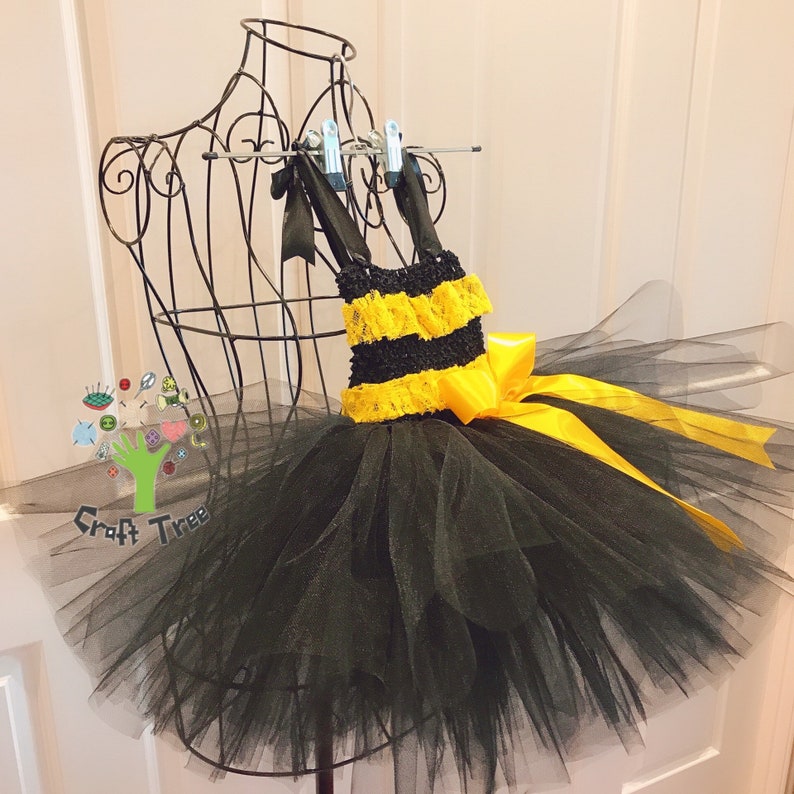 Bumble Bee Tutu Dress-Black Tutu Dress-Flower Girl Dress-Cake Smash Tutu-Bee Birthday Tutu Dress-Bumble Bee Party Dress-Baby Girl Dress