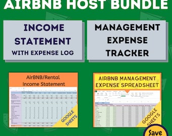 Airbnb Income Expense Tracker Bundle | Management Fee Calculator & Profit Statement | Vacation Rental Spreadsheet | Digital Download