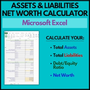Calcolatore del patrimonio netto e bilancio / Tracker di attività e passività per investitori immobiliari e piccole imprese / Download digitale