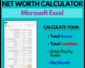 Net Worth Calculator and Balance Sheet | Assets and Liabilities Tracker for Property Investors & Small Business | Digital Download