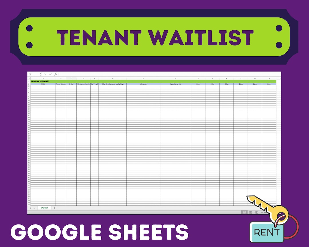 Tenant Waitlist for Real Estate Investors Property Managers Etsy