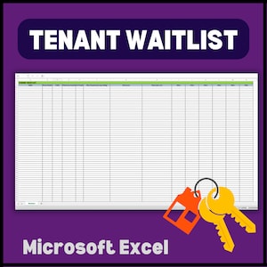 Tenant Waitlist Spreadsheet | Rental Application Tracker for Landlords & Property Managers | Digital Download