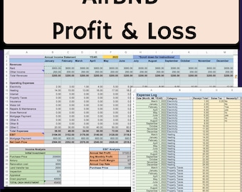 Airbnb Rental Property Profit and Loss Statement | Vacation & Long-Term Rental | Digital Download
