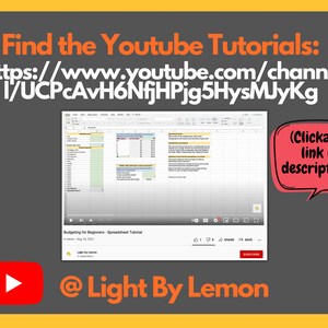 K&ouml;nnte beinhalten: Ein YouTube-Video-Thumbnail mit einem Play-Button und dem Titel "Budgeting for Beginners - Spreadsheet Tutorial". Das Video stammt vom Kanal "Light By Lemon" und die Kanal-URL lautet "https://www.youtube.com/channel/UCPcAvH6NfjHPjg5HysMJyKg".