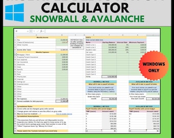 Ultimate Debt Payoff & Budget Planner for Multiple Debts | Snowball and Avalanche Method | Excel Spreadsheet | Instant Download