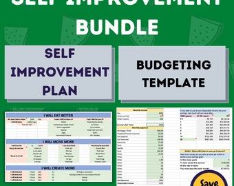 Budgeting  Self-Improvement Planner Bundle | Habit Tracker & Financial Planning Spreadsheet | Google Sheets