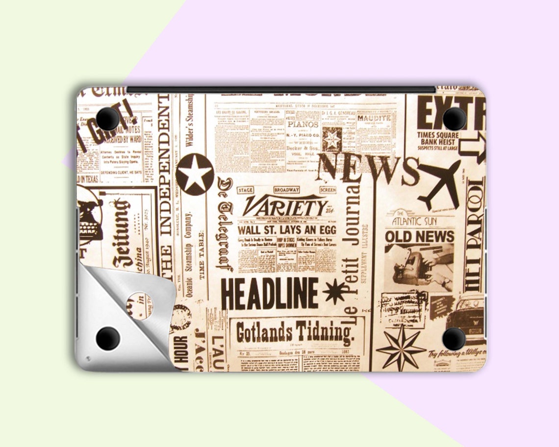 Stickers NewsPaper MacBook Air 13 decals laptop macbook Pro 16 Etsy