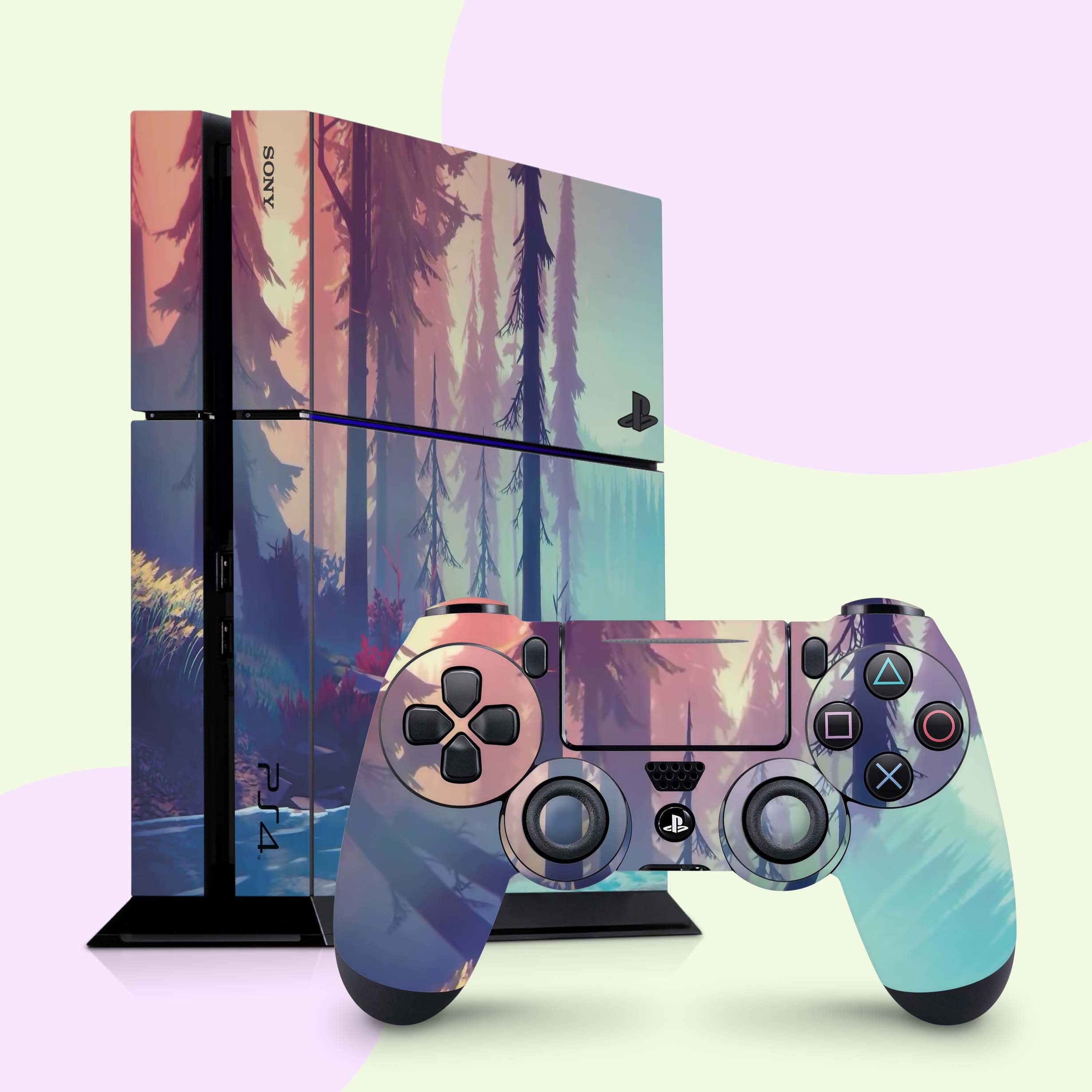 Forest Playstation vinyl wrap the tree in frog PS5 Playstation Etsy
