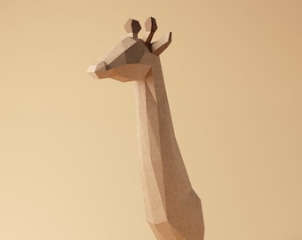 Giraffe Papercraft Vorlage, 3D-Origami, Wohnkultur, Kunstwerk, Geschenke，PDF, SVG, DXF, Cricut, Silhouette Cameo