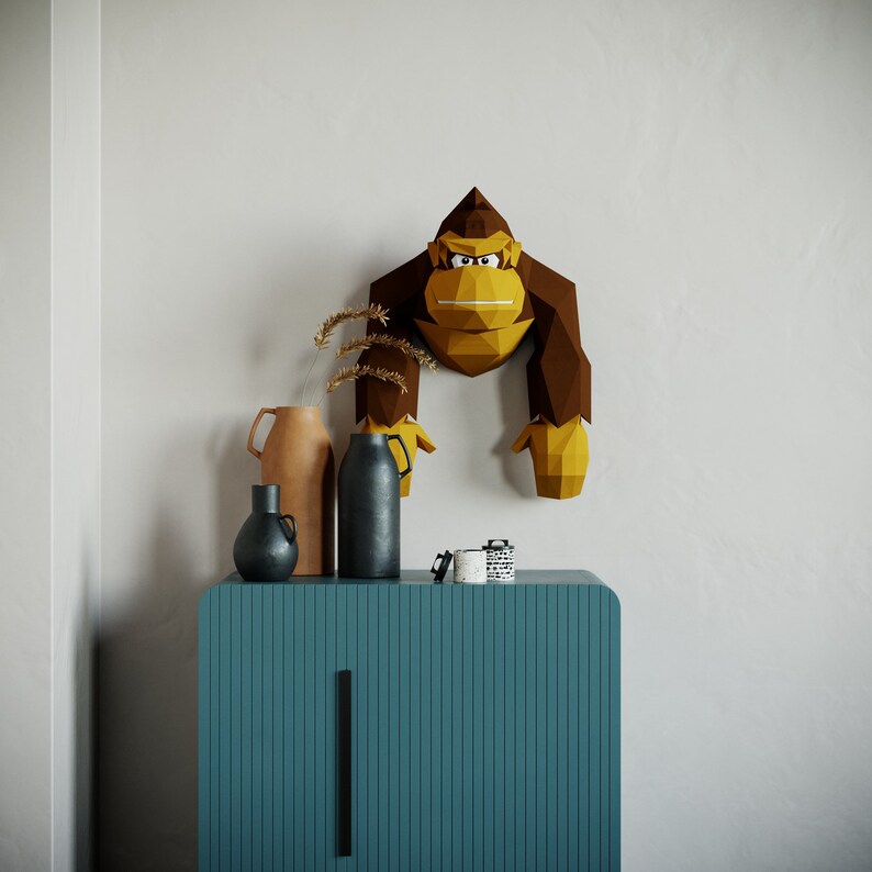 Donkey Kong Papercraft Papercraft Decor Home Decor Wall Etsy
