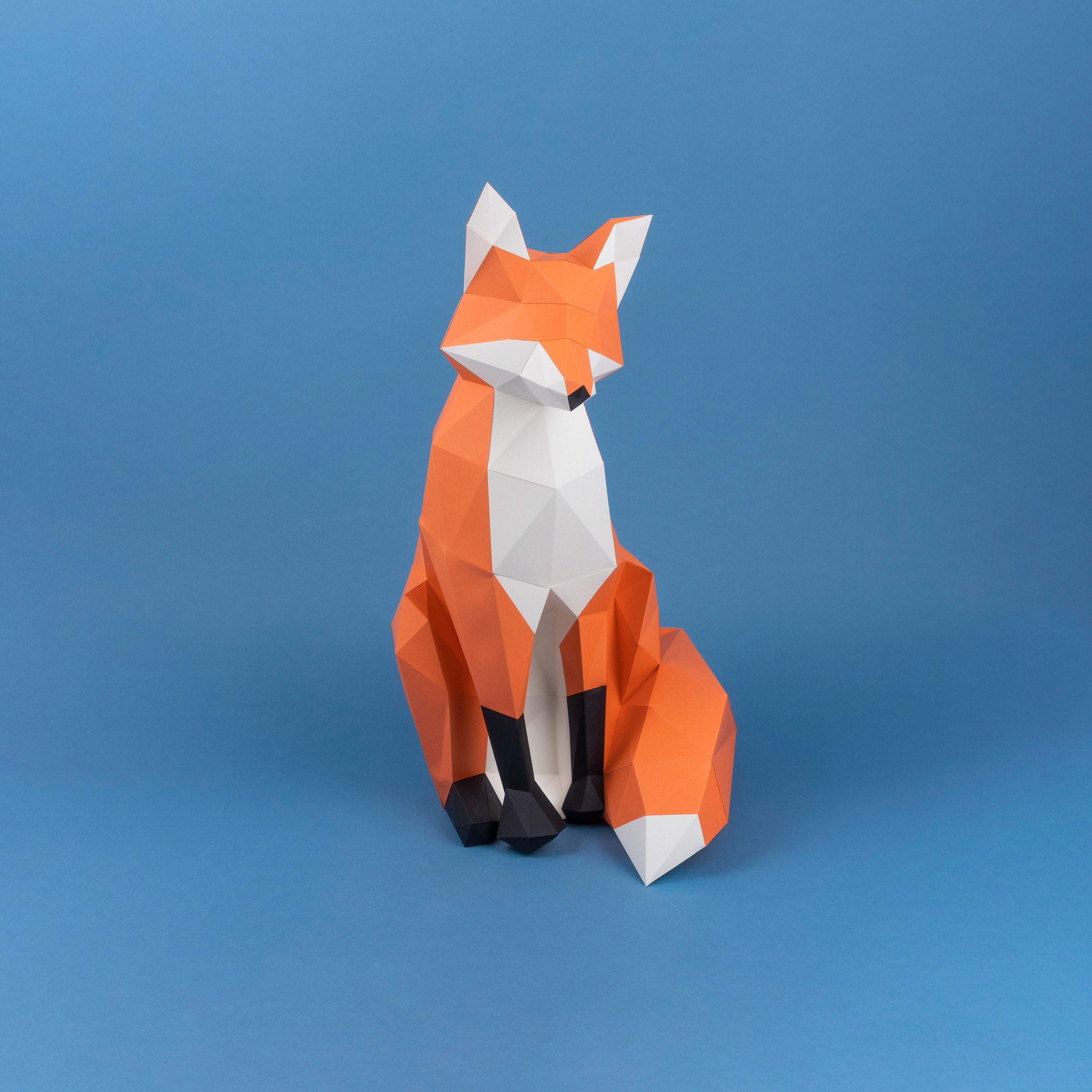 Fox Papercraft Fox 3D Fox Papercraft Decor Home Decor Etsy Canada