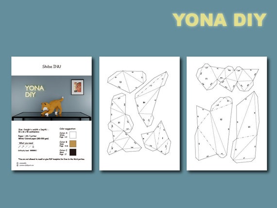 Yona DIY Pokemon Papercraft Kit, Abstract Low Poly 3D Origami Puzzle for  Home Decor, Artwork, and Gifts 