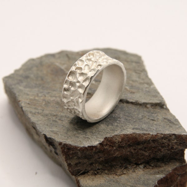Ring 925er Silber, breiter Silberring, Ring mit Löchern, Silberschmuck
