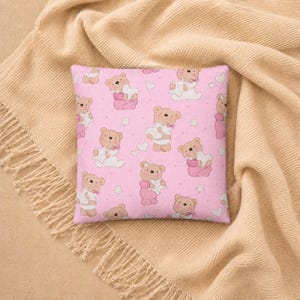Grain-filled teddy bear pillow 15 x 15 cm | Heatable pillow with cherry pits, grape seeds or rapeseed | Handmade in Austria