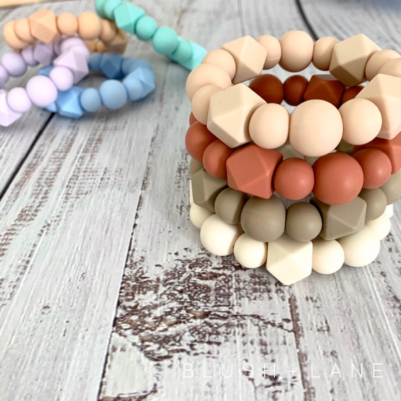 Silicone Teething Ring Silicone Baby Teether Freezer Etsy