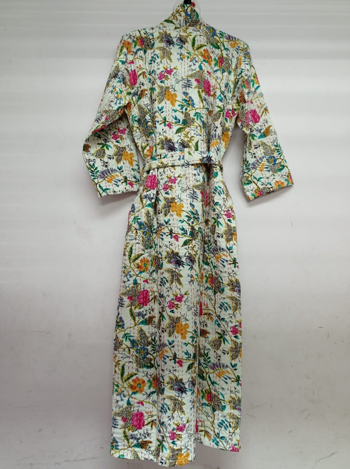 Indian Women Wear Long Cotton Bath Robe Coat Jacket Night Wear Etsy