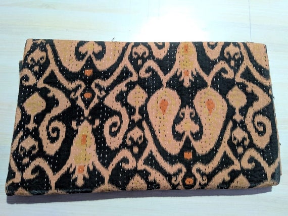 Handmade Kantha Quilt Hand Stitched Kantha Blanket Paisley | Etsy
