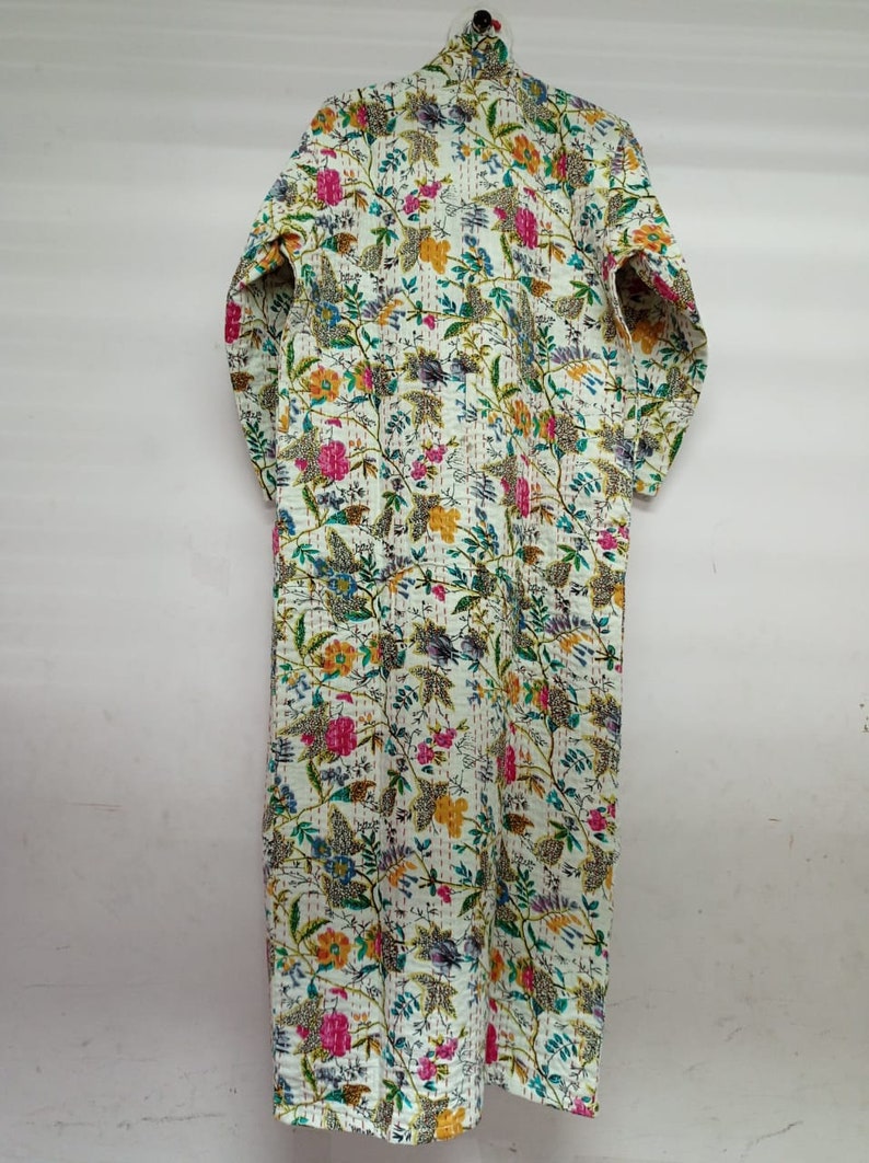Floral Print Kantha Jacket Bath Overcoat 100% Cotton Kantha - Etsy
