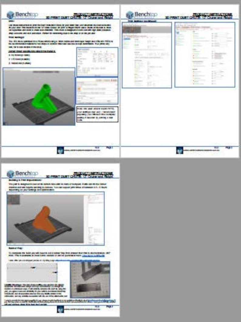 May include: Product instructions for a 3D printed dust cover for a 3D printer. The instructions include a diagram of the cover and a description of how to assemble it. The instructions also include a note about the importance of using a support structure when printing the cover.