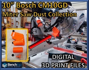 10" Bosch Glide CM10GD Miter Saw Dust Collection, Digital Print Files