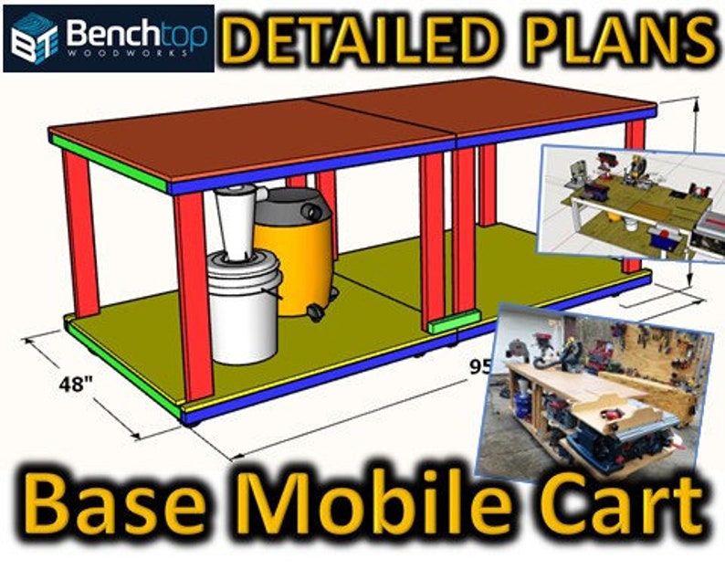 Mobile Base Cart / Ultimate Micro Shop Build Series / Bonus Sketchup Model Original Concept image 1